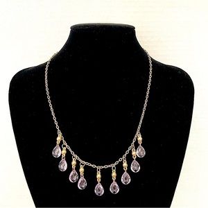 Faceted Lavender Acrylic Bib Necklace